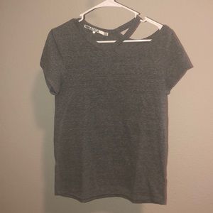 Pam and gela grey cutout neck t-shirt small